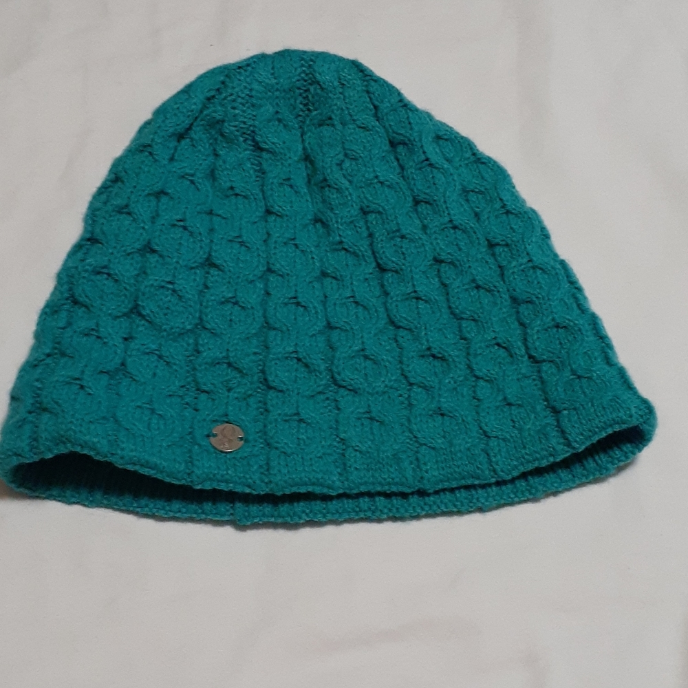 Spyder bright turquoise woven beanie